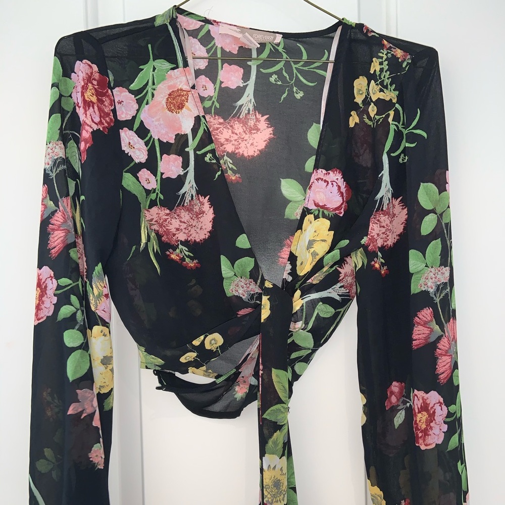 Floral Blouse Tie Top